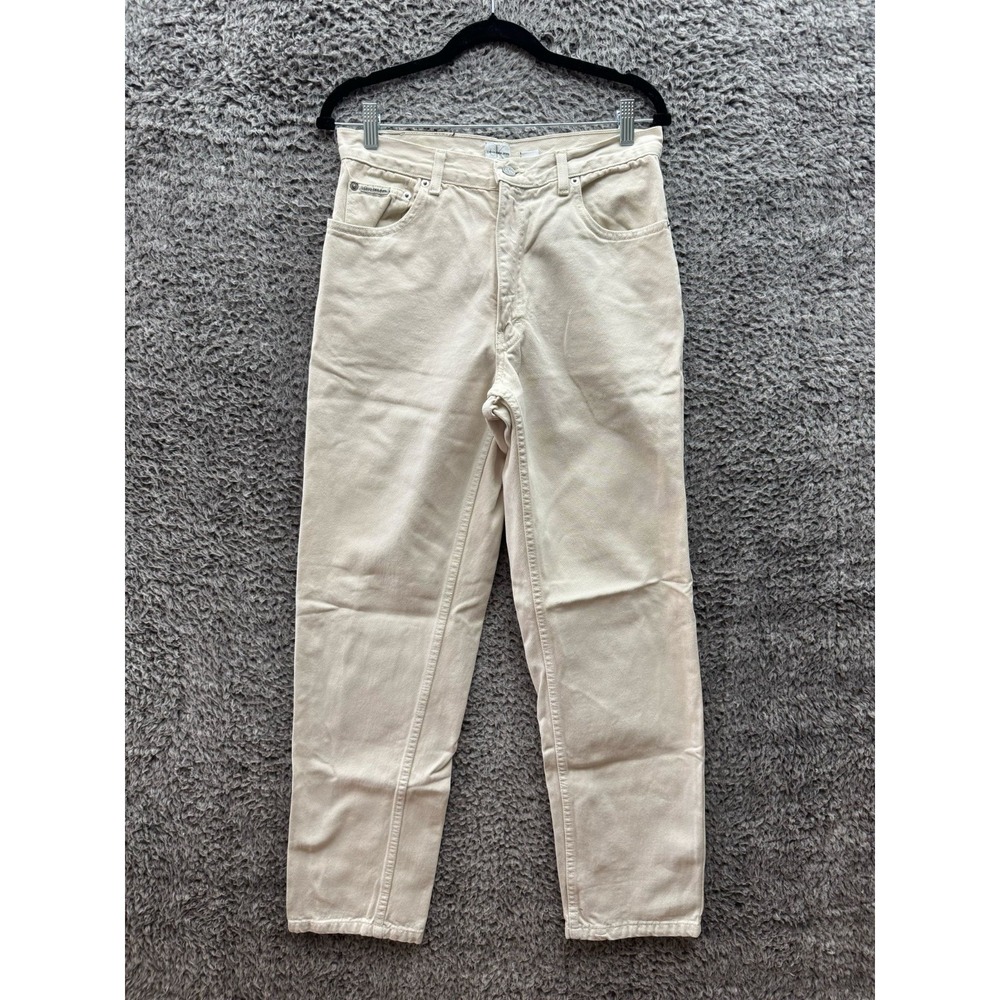 Calvin Klein Vintage 90s Easy Fit Mid Rise Straight Jeans White Mens Size 32